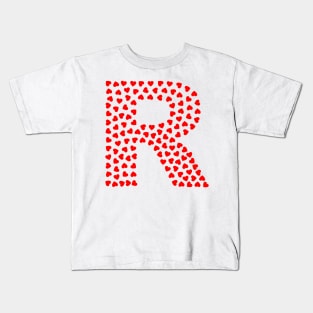 Letter R Heart Shape Initial Kids T-Shirt